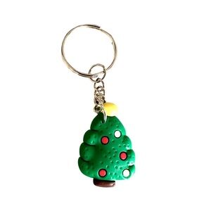 🔴 5 for $10 ONE Holiday Festive Christmas Tree Ring Key Chain